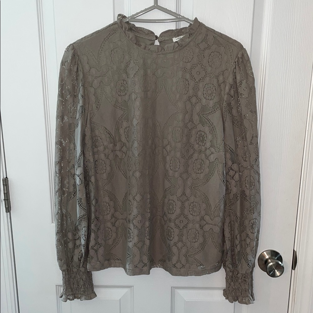 Ultra Pink Lace Blouse - Taupe